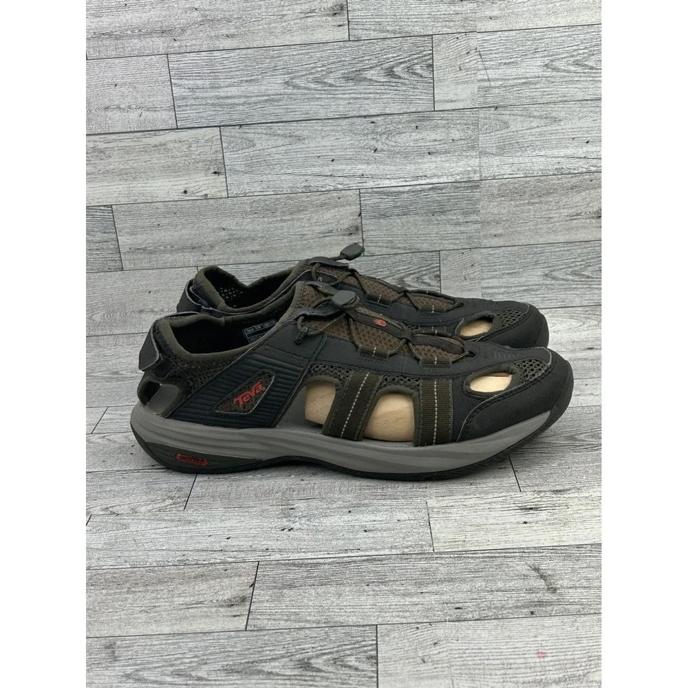 Teva Water Sandals Hiking Sport Quick Dry Breathable Men Size 9‎ Brown Gray